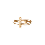 Bracelet cordon double tour cristaux Prestige - marron Dore marron