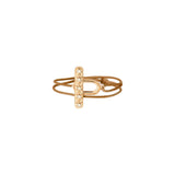 Bracelet cordon double tour cristaux Prestige - marron Dore marron