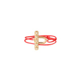 Bracelet cordon double tour cristaux Prestige - rouge Dore rouge