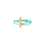 Bracelet cordon double tour cristaux Prestige - vert Dore vert
