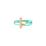 Bracelet cordon double tour cristaux Prestige - vert Dore vert