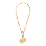 Collier chaîne baroque médailles cristaux Prestige - doré Dore