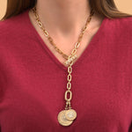 Collier chaîne glamour médailles amovibles cristaux Prestige - doré Dore