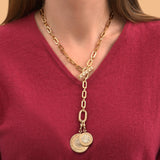 Collier chaîne glamour médailles amovibles cristaux Prestige - doré Dore