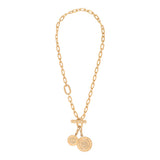 Collier chaîne glamour médailles amovibles cristaux Prestige - doré Dore