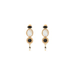 Boucles d'oreilles clips raffinées nacre blanche cristaux - blanc Blanc