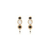 Boucles d'oreilles clips raffinées nacre blanche cristaux - blanc Blanc