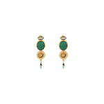 Boucles d'oreilles clips féminines agate cristaux - vert Vert