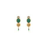 Boucles d'oreilles clips féminines agate cristaux - vert Vert