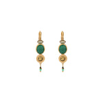 Boucles d'oreilles dormeuses agate cristaux - vert Vert