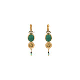 Boucles d'oreilles dormeuses agate cristaux - vert Vert