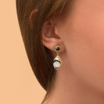 Boucles d'oreilles percées sophistiquées plume et cuir - blanc Blanc
