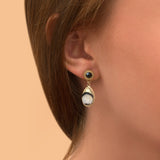 Boucles d'oreilles percées sophistiquées plume et cuir - blanc Blanc