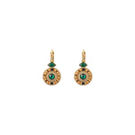 Boucles d'oreilles dormeuses festives hématite perles du Japon - vert Vert