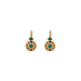 Boucles d'oreilles dormeuses festives hématite perles du Japon - vert Vert