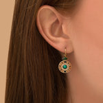Boucles d'oreilles dormeuses festives hématite perles du Japon - vert Vert