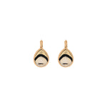 Boucles d'oreilles dormeuses plume et cuir - blanc Blanc