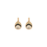 Boucles d'oreilles dormeuses plume et cuir - blanc Blanc