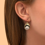 Boucles d'oreilles dormeuses plume et cuir - blanc Blanc