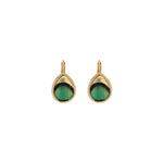 Boucles d'oreilles dormeuses plume et cuir - vert Vert