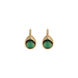 Boucles d'oreilles dormeuses plume et cuir - vert Vert