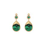 Boucles d'oreilles clips fantaisie plume et cuir - vert Vert