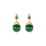 Boucles d'oreilles clips fantaisie plume et cuir - vert Vert