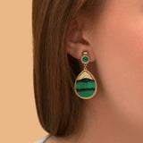 Boucles d'oreilles clips fantaisie plume et cuir - vert Vert