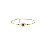 Bracelet réglable onyx et hématite doré - blanc Blanc