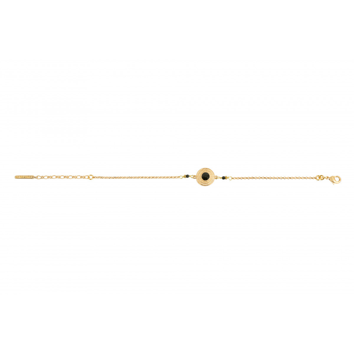 Bracelet réglable onyx et hématite doré - blanc Blanc
