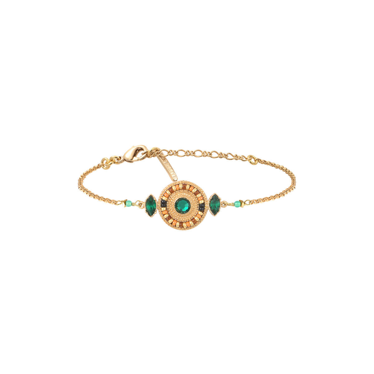 Bracelet réglable agate et perles du Japon - vert Vert