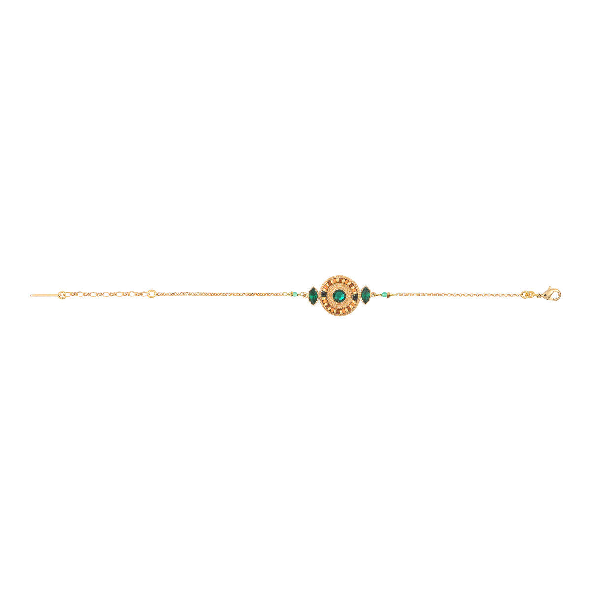Bracelet réglable agate et perles du Japon - vert Vert