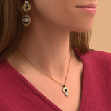 Collier pendentif onyx cristaux - blanc Blanc