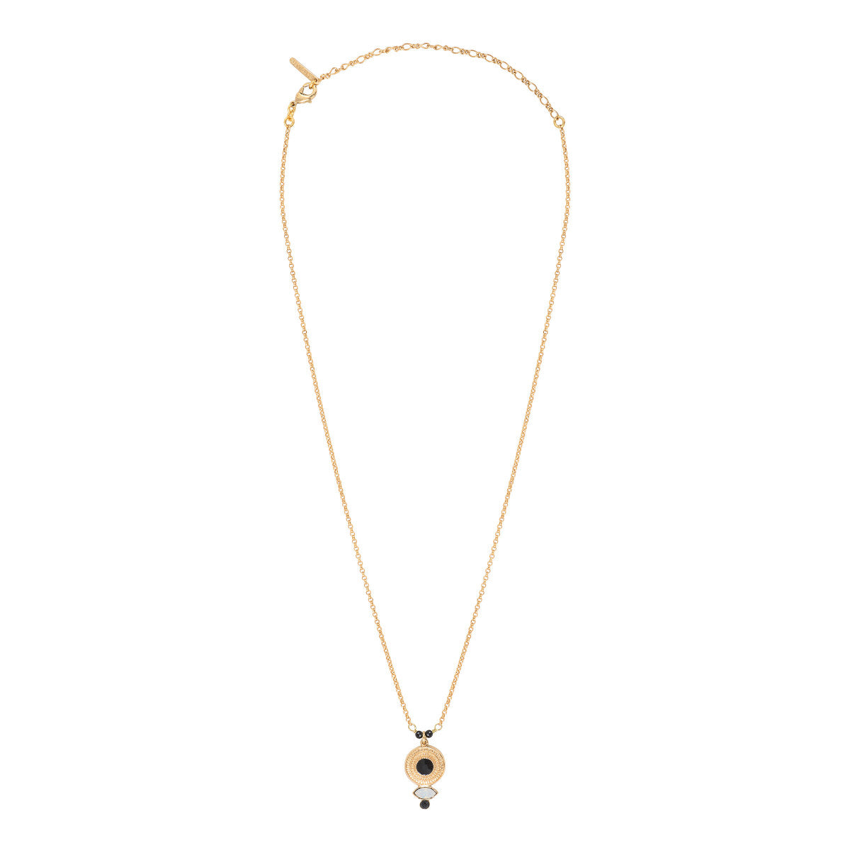 Collier pendentif onyx cristaux - blanc Blanc