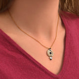 Collier pendentif femme onyx perles du Japon - blanc Blanc