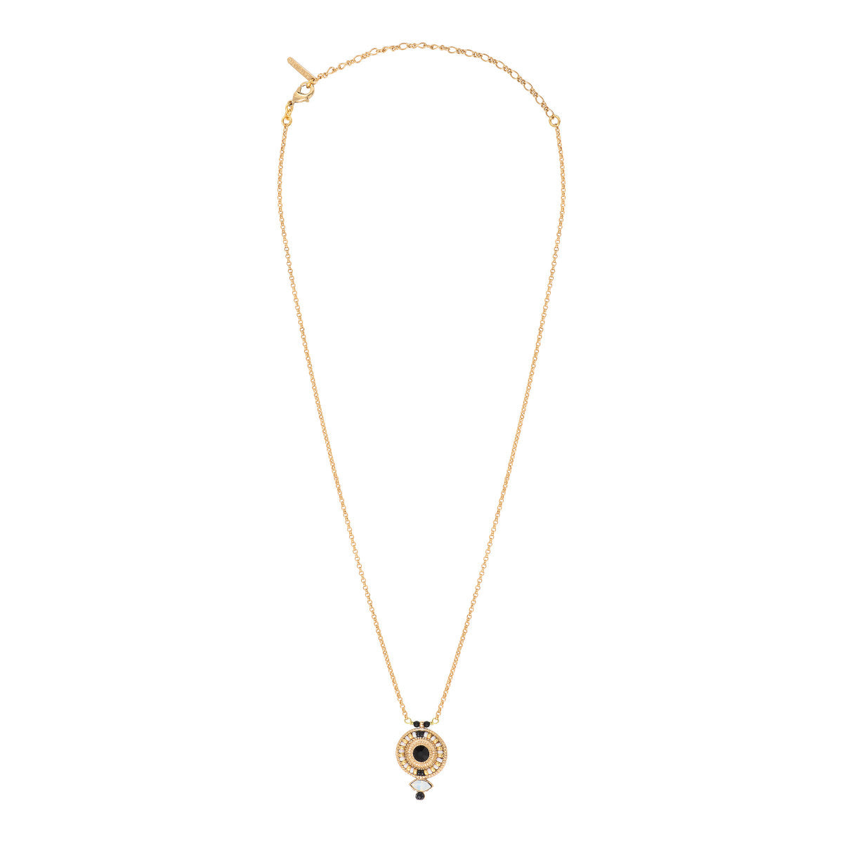 Collier pendentif femme onyx perles du Japon - blanc Blanc