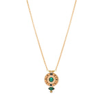 Collier pendentif scintillant hématite perles du Japon - vert Vert