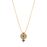 Collier pendentif scintillant hématite perles du Japon - vert Vert