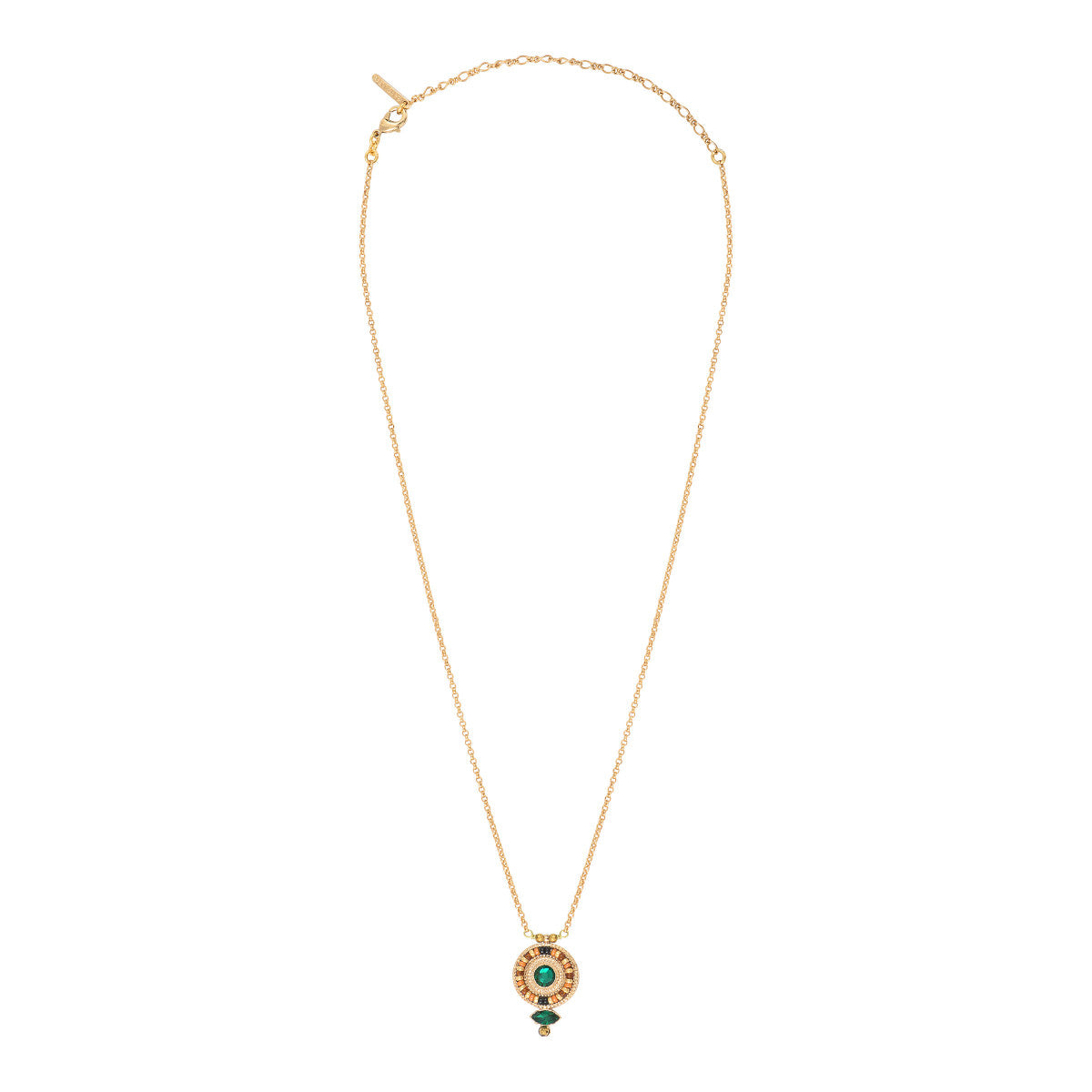 Collier pendentif scintillant hématite perles du Japon - vert Vert