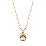 Collier chaîne dorée pendentif plume - blanc Blanc