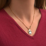 Collier chaîne dorée pendentif plume - blanc Blanc