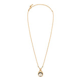 Collier chaîne dorée pendentif plume - blanc Blanc