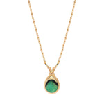 Collier pendentif chic chaîne dorée plume - vert Vert