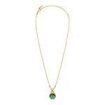 Collier pendentif chic chaîne dorée plume - vert Vert