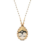 Collier pendentif femme perles du Japon plume et cuir - blanc Blanc