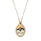 Collier pendentif femme perles du Japon plume et cuir - blanc Blanc