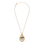 Collier pendentif femme perles du Japon plume et cuir - blanc Blanc
