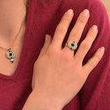 Bague ajustable chic perles du Japon cristal facetté - blanc Blanc