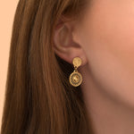 Boucles d'oreilles percées métal doré à l'or fin - doré Dore