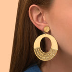 Grosses boucles d'oreilles clips originales métal doré à l'or fin - doré Dore
